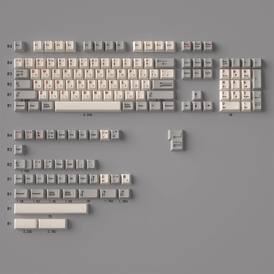 Retro Hollow Russian 104+40 Full PBT Dye-subbed Keycaps Set for Cherry MX Mechanical Gaming Keyboard